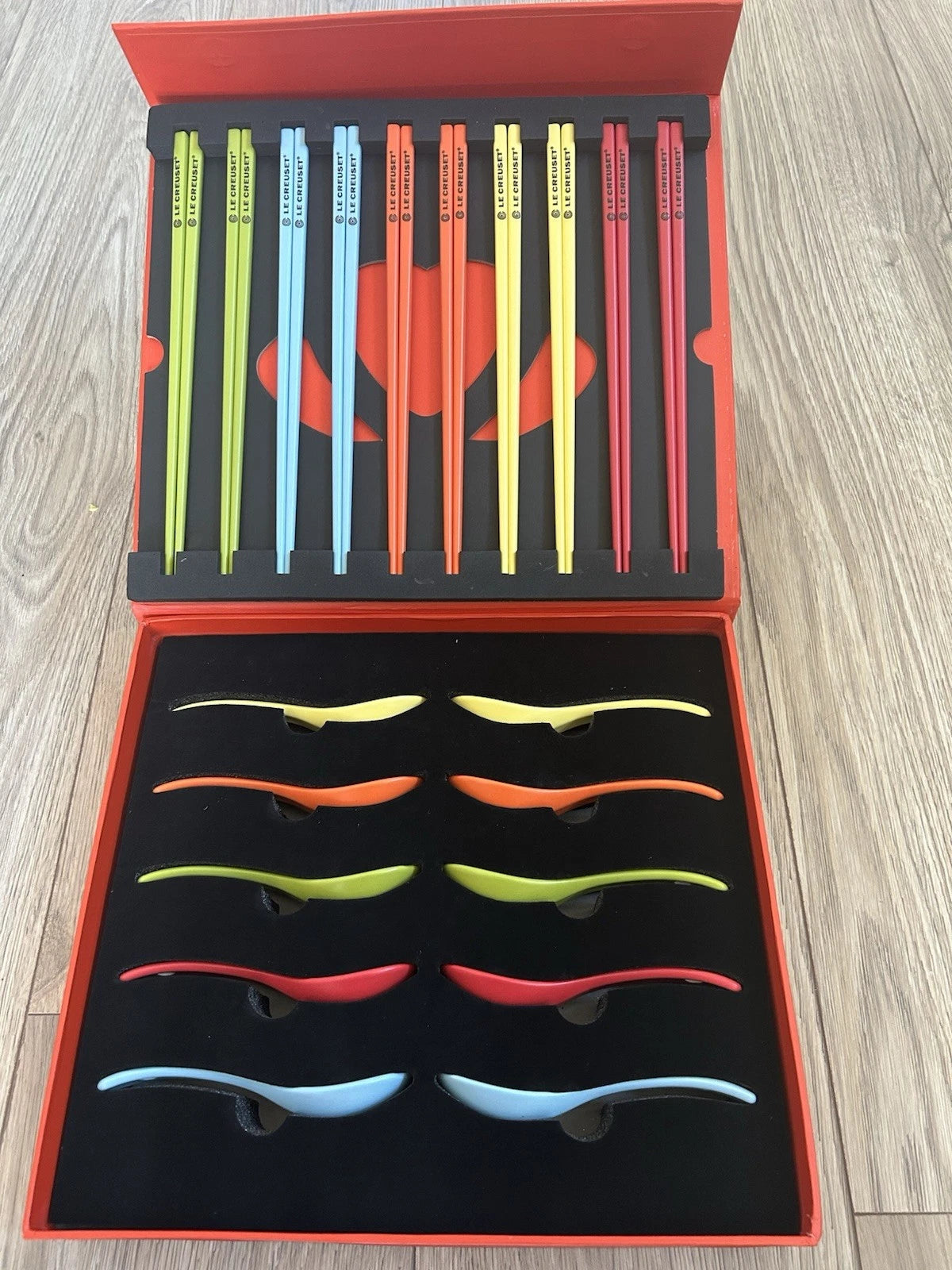 Le Creuset Ceramic Chopsticks & Spoon Set 20pcs Japan Gift Boxed Tableware